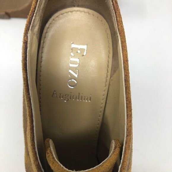 Enzo 8 Khaki Suede Lace Up Tie Ankle Platform Boots - Picture 4 of 7